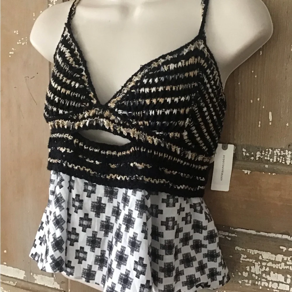 NWT By Anthropologie Freida Layered Sweater Tank top size M - Picture 8 of 13